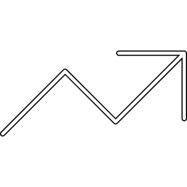 Bir okun siyah beyaz çizgisinin vektör çizimi