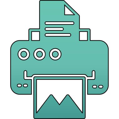 Yazıcı. Web simgesi basit illüstrasyon