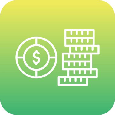 Dolar işareti simgesi, vektör çizimi