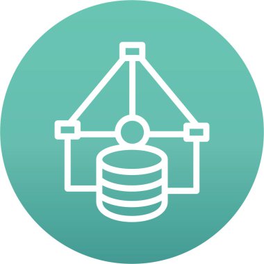 eşsiz veritabanı vektör çizgisi simgesi