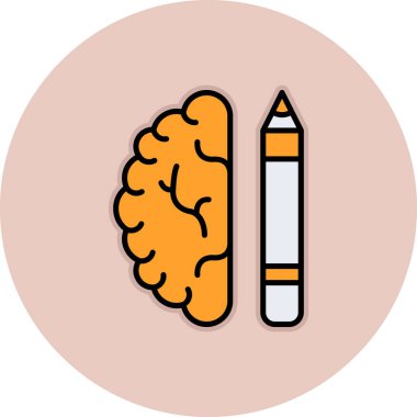 Beyin simgesi, vektör illüstrasyonu