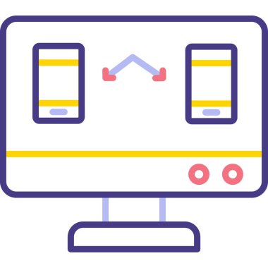 Bilgisayarın modern simgesinin vektör illüstrasyonu