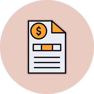 kağıt para ikonu vektörü. düz renk çizgi vektör pictogram.