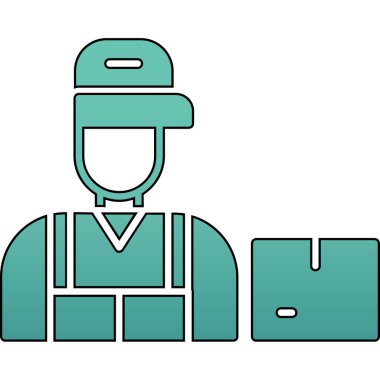 İnşaat işçisi Avatar karikatür vektör illüstrasyon grafik tasarımı