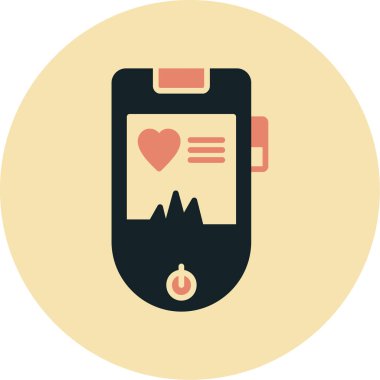 mobil simgesi olan kalp, vektör illüstrasyonu