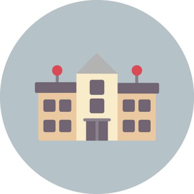 Kolej web simgesi, vektör illüstrasyonu