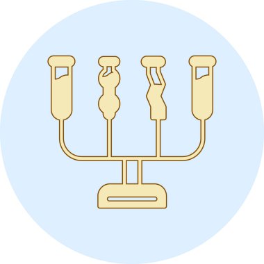 Hanuka menorası. vektör simgesi