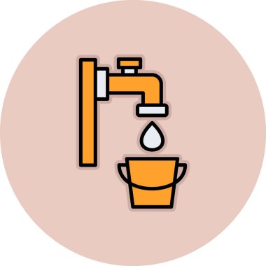 Su musluğu simgesinin vektör illüstrasyonu