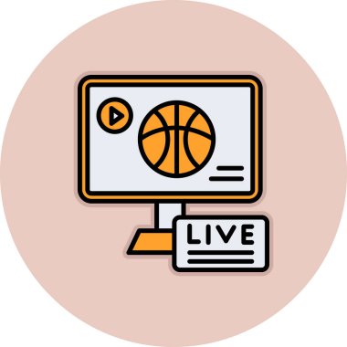 canlı yayın. Web simgesi basit illüstrasyon