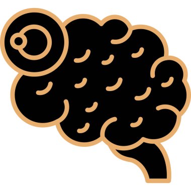 Beyin ikonu. Web için beyin vektör simgelerinin düz çizimi