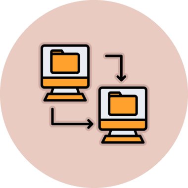 dosya paylaşımı düz vektör dekoru
