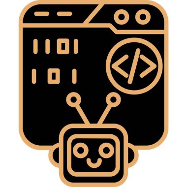 Bir robot simgesinin vektör illüstrasyonu