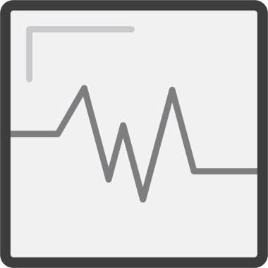 Darbe vektör simgesi. resim biçimi yuvarlak kare düğmesi, beyaz renk, gri arkaplan içindeki düz simge sembolüdür..