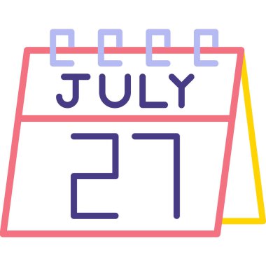 25 Temmuz 'da. Ayın 25 günü, beyaz arkaplanda basit bir takvim simgesi. Takvim. Takvim ayı. için takvim simgeleri