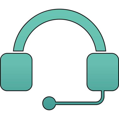 Kulaklık Doldurulmuş Gradyan Vektör Simgesi Tasarımı