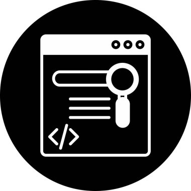 Ağ simgesi. Beyaz arkaplanda izole edilmiş web tasarımı için kodlama simgesinin basit vektör illüstrasyonu