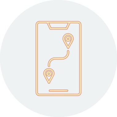 GPS çizgisi ve simgesi olan harita işaretleyici, vektör illüstrasyonu