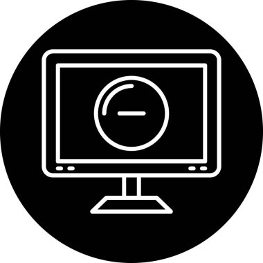 bilgisayar monitörü ikon vektör illüstrasyonu