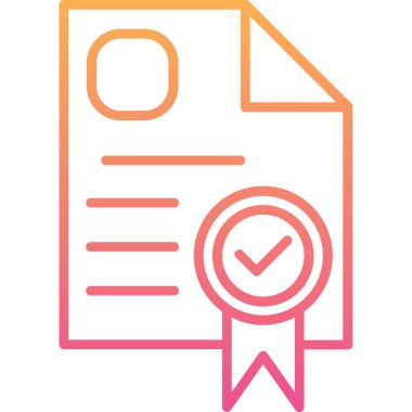 Sertifika. Web simgesi basit illüstrasyon