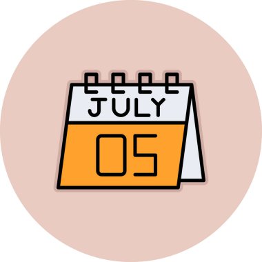 2 Temmuz takvimi, düz tasarım vektör çizgisi çizimi, vektör simgesi, sembol, logo