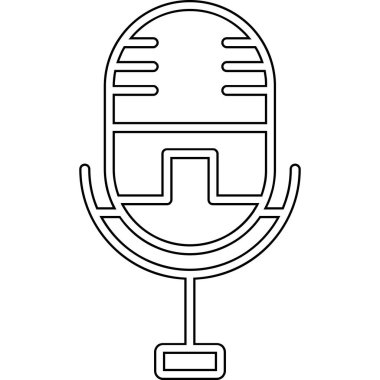 özet biçimi izole edilmiş vektör illüstrasyonundaki mikrofon simgesi