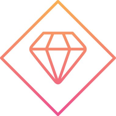 Elmas Düz Vektör Simgesi