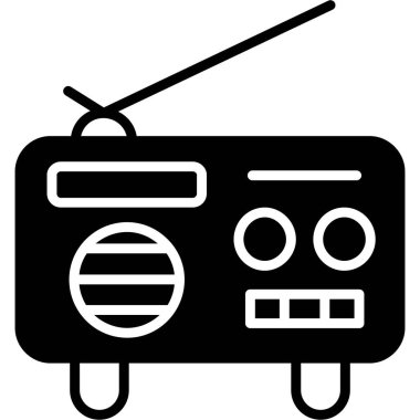 Radyo Vektörü Şekil Simgesi Tasarımı