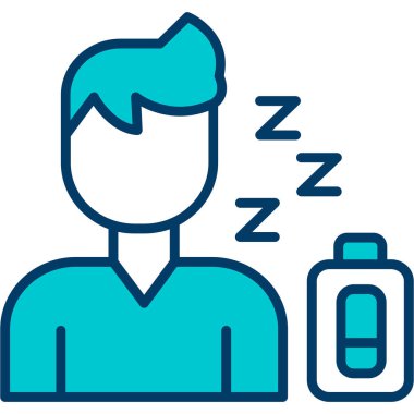 Uyku maskesi vektör çizimi olan adam