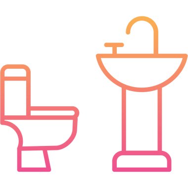 Tuvalet simgesinin vektör modern illüstrasyonu