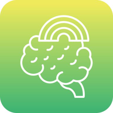 beyin ikonu vektör illüstrasyonu