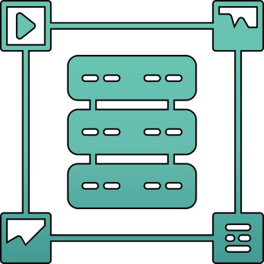 Veri ve ağ simgesinin vektör illüstrasyonu