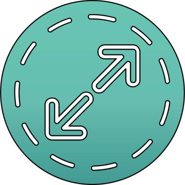 Mavi bir simge ve bir dairenin vektör çizimi