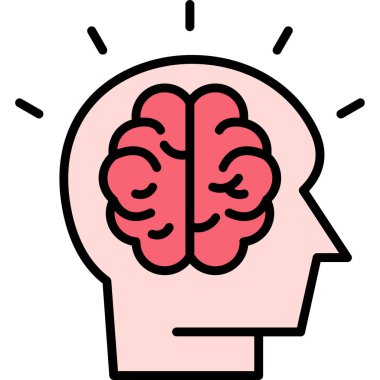 beyin ikonu vektör illüstrasyonu