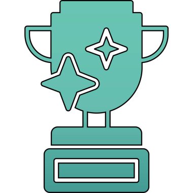 Ödül kupa ikonu. taslak kupa kupa kupa vektör simgesi rengi düz izole