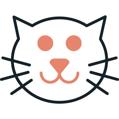 Kedi. Web simgesi basit illüstrasyon