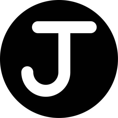 J harfi simge şablonu. Beyaz arkaplanda vektör tasarım şablonu