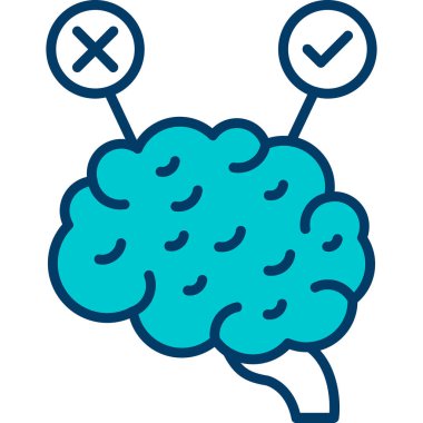 Beyin zihin simgesi doldurulmuş ana hatlar biçiminde