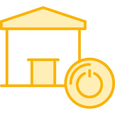 Traktör düz simgesi, vektör illüstrasyonu