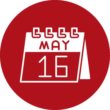 15 Mayıs takvim simgesi beyaz üzerine. Takvimle düz stil. Takvim. Ayın. May ve takvim. Takvim. vektör