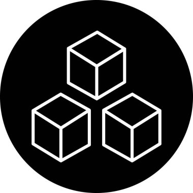 küp simge vektör çizim