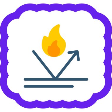 Ateşli bir ateş simgesinin vektör çizimi