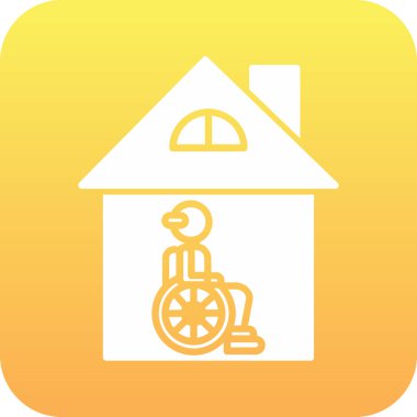 Tekerlekli sandalye ikonu vektör resimli ev