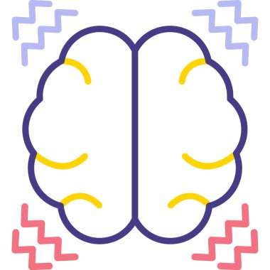 Beyin. Web simgesi basit illüstrasyon