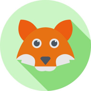 Düz tilki resmi. Beyaz arkaplanda vektör çizimi. hayvan hayvan konsepti.