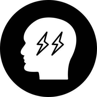 Bir yıldırımın insan kafa simgesinin vektör çizimi