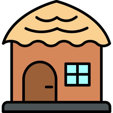 Bina. Web simgesi basit illüstrasyon