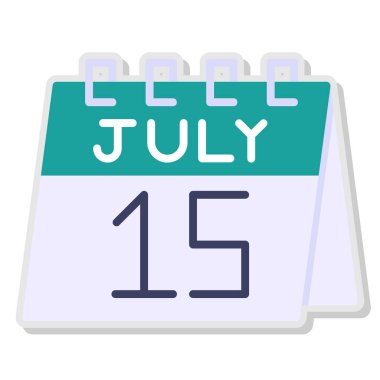 18 Temmuz takvim simgesi - takvim günü, düz tasarım biçimi vektörü.