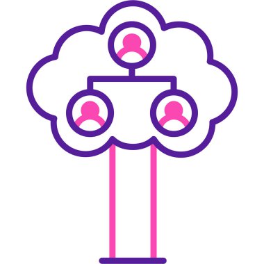 Bulut Hesaplama. Web simgesi basit illüstrasyon