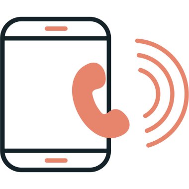 Telefon simgesi, vektör illüstrasyonlu akıllı telefon