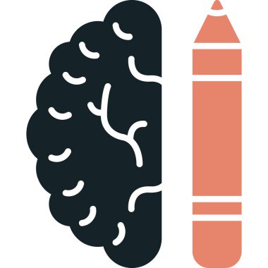 Beyin. Web simgesi basit tasarım